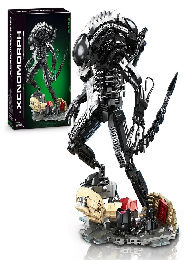 HIGH GODO Alien Mech Xenomorph Warrior Building Sets for Adult, Horror Action Figure Toy with Base,Gifts for Teens Aged 14+, Perfect for Birthdays Christmases Halloweens, 882 Pieces - Image 1